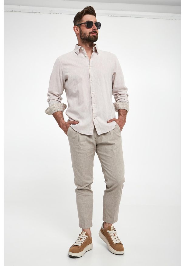 JOOP! Jeans - Koszula męska lniana Hanson JOOP! JEANS. Materiał: len