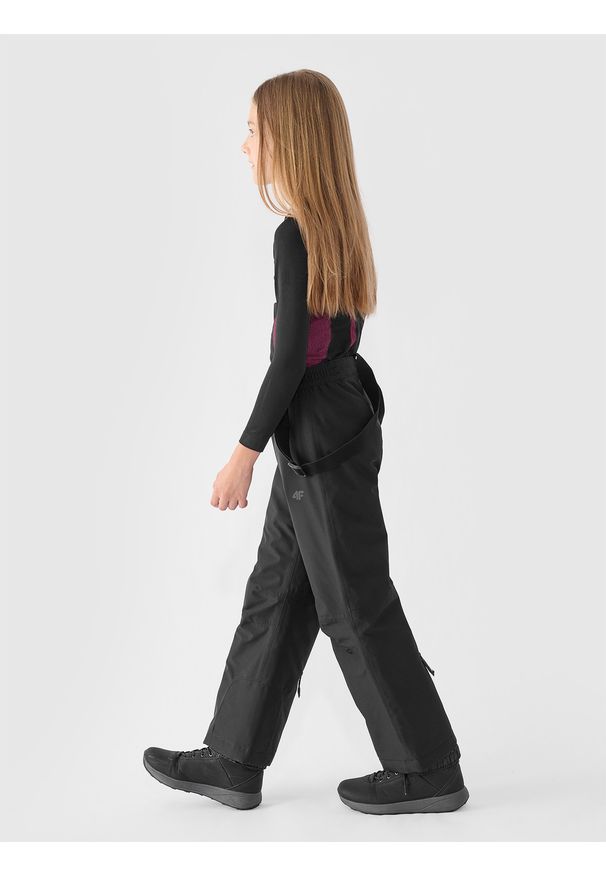 4f - 4F Spodnie narciarskie membrana 5000 dziewczęce - czarne 128 (7-8 lat). Kolor: czarny. Materiał: poliester, tkanina, materiał, dzianina, syntetyk. Sezon: lato. Sport: narciarstwo