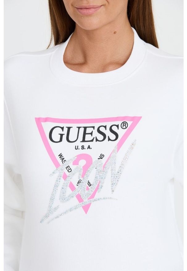 Guess - GUESS Biała bluza Cn Icon. Kolor: biały