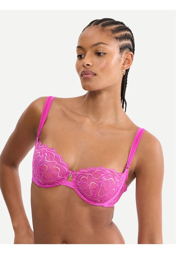 Triumph Biustonosz balkonetka Waves Of Glow 10226332 Różowy ciemny. Kolor: różowy. Materiał: syntetyk