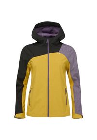 WOMEN\'S BEST - LOAP damska kurtka softshell Laskona, żółta, rozmiar L. Kolor: żółty, czarny, wielokolorowy, fioletowy. Materiał: softshell #1