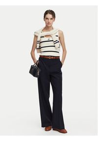 TOMMY HILFIGER - Tommy Hilfiger Top WW0WW48480 Kremowy Slim Fit. Kolor: kremowy. Materiał: bawełna #2