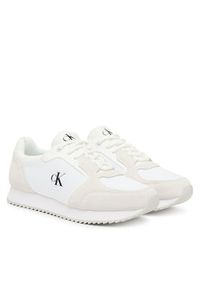 Calvin Klein Jeans Sneakersy Runner Laceup Sock Mg Nylon Mix YW0YW01644 Biały. Kolor: biały. Materiał: skóra #2