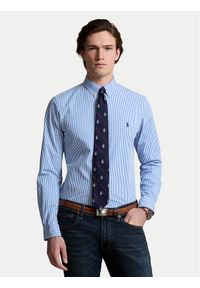 Polo Ralph Lauren Koszula 710929344001 Niebieski Slim Fit. Typ kołnierza: polo. Kolor: niebieski. Materiał: bawełna #1