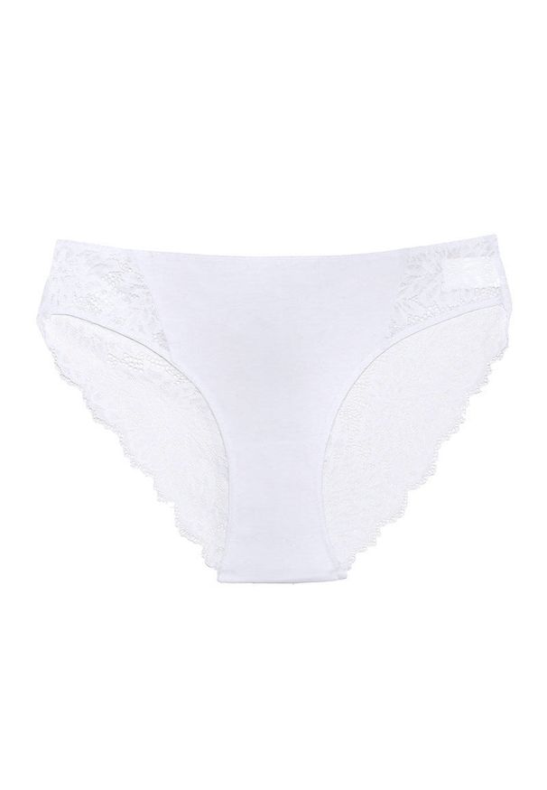 Intica - Figi koronkowe eleganckie z delikatnego materiału Charmaine. Kolor: biały. Materiał: materiał, koronka. Wzór: koronka