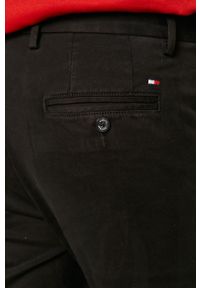 TOMMY HILFIGER - Tommy Hilfiger - Spodnie. Kolor: czarny. Materiał: tkanina, bawełna, materiał, elastan. Wzór: gładki #3