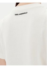 Karl Lagerfeld - KARL LAGERFELD T-Shirt A1W17128 Écru Regular Fit. Typ kołnierza: dekolt w karo. Materiał: bawełna #5