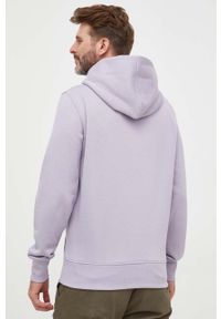 Calvin Klein Jeans bluza męska kolor fioletowy z kapturem z nadrukiem. Typ kołnierza: kaptur. Kolor: fioletowy. Materiał: bawełna. Wzór: nadruk #5