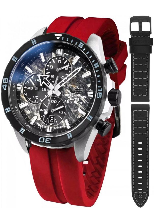 Zegarek męski Vostok Europe 6S10-320E693SR czerwony. Kolor: czerwony