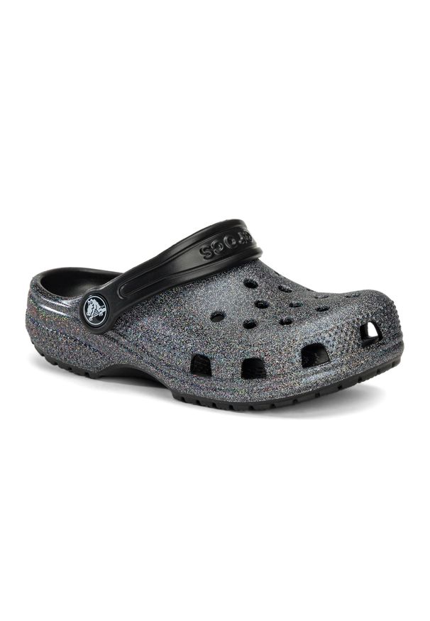 Klapki dziecięce Crocs Classic Glitter Clog. Kolor: czarny