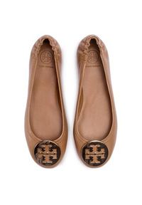 Tory Burch Baleriny Minnie Travel Ballet With Metal Logo 50393 Brązowy. Kolor: brązowy. Materiał: skóra #4