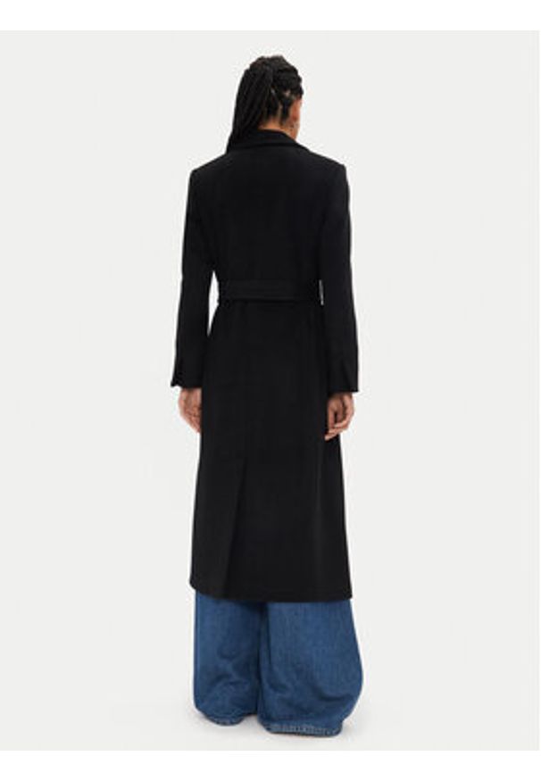 MAX&Co. Płaszcz wełniany Longrun 2428016034200 Czarny Regular Fit. Kolor: czarny. Materiał: wełna
