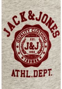 Jack & Jones - Spodnie. Kolor: szary. Materiał: bawełna, dzianina. Wzór: aplikacja #3