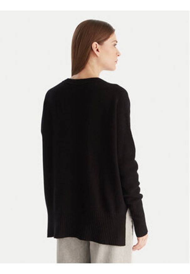 Kontatto Sweter 3M0842C Czarny Relaxed Fit. Kolor: czarny. Materiał: syntetyk, wiskoza