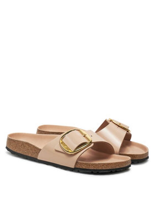 Birkenstock Klapki Madrid Bb Lena 1026496 Beżowy. Kolor: beżowy. Materiał: skóra, lakier