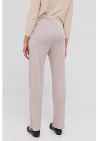 Max Mara Leisure spodnie damskie kolor transparentny szerokie high waist. Stan: podwyższony. Kolor: beżowy. Materiał: dzianina #2