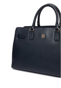 TOMMY HILFIGER - Tommy Hilfiger Torebka Th Joy Satchel Corp AW0AW19318 Granatowy. Kolor: niebieski. Materiał: skórzane #4