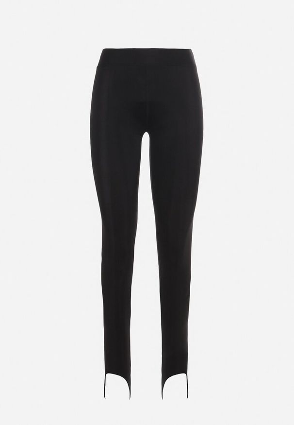 Born2be - Czarne Legginsy z Wysokim Stanem i Antypoślizgową Gumką na Piętę Elazyn. Okazja: na co dzień. Stan: podwyższony. Kolor: czarny. Materiał: materiał. Styl: elegancki, casual