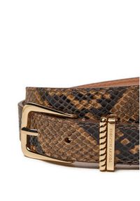 TOMMY HILFIGER - Tommy Hilfiger Pasek Damski Luxe Python AW0AW16610 Brązowy. Kolor: brązowy. Materiał: skóra #3