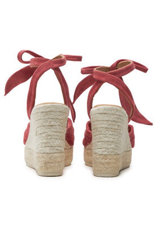 Manebi Espadryle Hamptons Wedge Espadrilles With Knot W 1.5 WS Bordowy. Kolor: czerwony. Materiał: skóra, zamsz