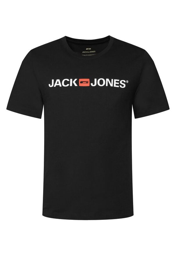 Jack & Jones T-Shirt Jjecorp Logo 12137126 Czarny Slim Fit. Kolor: czarny. Materiał: bawełna