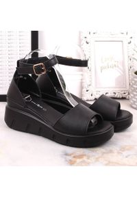 Skórzane sandały damskie czarne Filippo DS4455. Kolor: czarny. Materiał: skóra #7