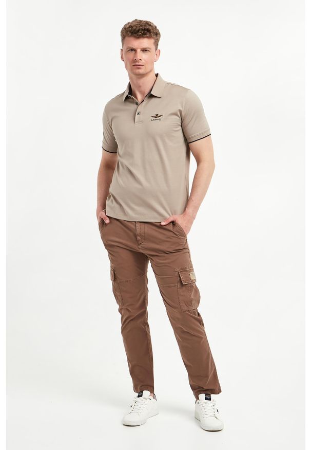 Aeronautica Militare - Polo męskie z haftem AERONAUTICA MILITARE. Typ kołnierza: polo. Wzór: haft