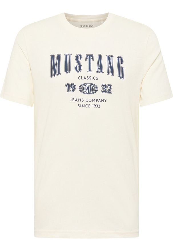 Mustang - MUSTANG AUSTIN MĘSKI T-SHIRT KOSZULKA LOGO WHISPER WHITE 1014938 2013