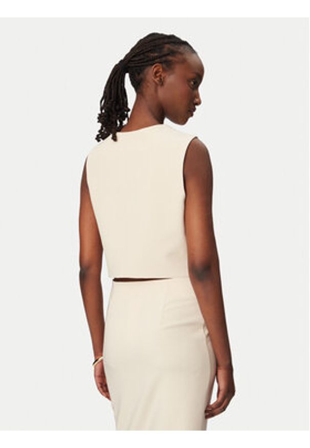 Rinascimento Kamizelka garniturowa CFC0128644003 Beżowy Regular Fit. Kolor: beżowy. Materiał: syntetyk