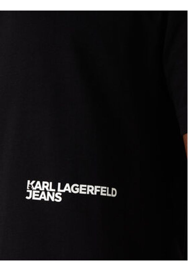 Karl Lagerfeld Jeans T-Shirt B1M17069 Czarny Regular Fit. Kolor: czarny. Materiał: bawełna