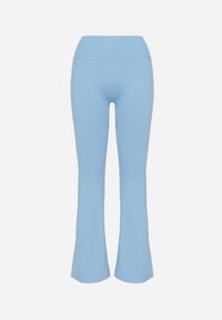 Born2be - Niebieskie Spodnie Legginsy Typu Dzwony z Wysokim Stanem Melonell. Stan: podwyższony. Kolor: niebieski
