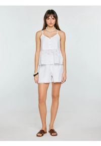 Big-Star - Top damski bawełniany haftowany biały Balbina 100. Kolor: biały. Materiał: bawełna. Długość rękawa: na ramiączkach. Wzór: haft. Sezon: lato. Styl: elegancki #5