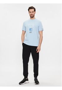 Karl Lagerfeld - KARL LAGERFELD T-Shirt 755401 541221 Niebieski Regular Fit. Typ kołnierza: dekolt w karo. Kolor: niebieski. Materiał: bawełna