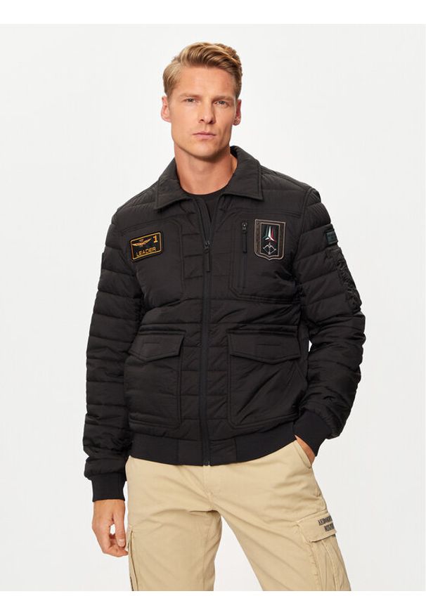 Aeronautica Militare Kurtka bomber 242AB2191CT3375 Czarny Regular Fit. Kolor: czarny. Materiał: syntetyk