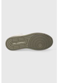 Karl Lagerfeld sneakersy skórzane KREW KC kolor srebrny KL63050. Nosek buta: okrągły. Kolor: srebrny. Materiał: skóra. Szerokość cholewki: normalna #2