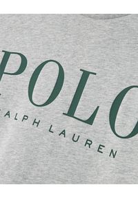 Ralph Lauren - RALPH LAUREN - Szara koszulka z nadrukiem Slim Fit. Typ kołnierza: polo. Kolor: szary. Materiał: bawełna. Długość rękawa: krótki rękaw. Wzór: nadruk