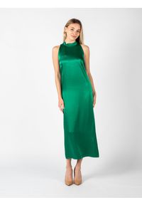 Pinko Sukienka "Racking" | 1N13DE Y8A4 | Kobieta | Zielony. Typ kołnierza: kołnierzyk stójkowy. Kolor: zielony. Materiał: wiskoza. Typ sukienki: dopasowane. Długość: maxi #1