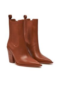 Michael Kors Kowbojki Leni Leather Boot 40T4LNHE5L Brązowy. Kolor: brązowy. Materiał: skóra