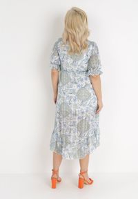Born2be - Biała Sukienka Darorgon. Kolor: biały. Wzór: aplikacja. Sezon: lato. Typ sukienki: kopertowe. Styl: wakacyjny, boho #6