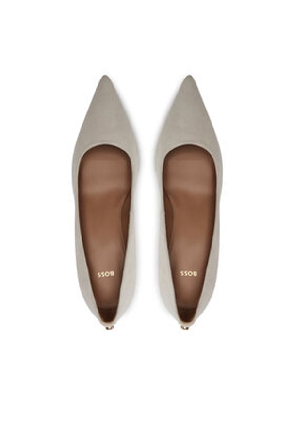 BOSS Szpilki Janet Pump 70-S N 50498810 Beżowy. Kolor: beżowy. Materiał: zamsz, skóra. Obcas: na szpilce