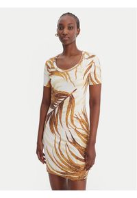 Just Cavalli Sukienka codzienna 80PAOE02 CJ112 Biały Slim Fit. Okazja: na co dzień. Kolor: biały. Materiał: bawełna. Typ sukienki: proste. Styl: casual #1