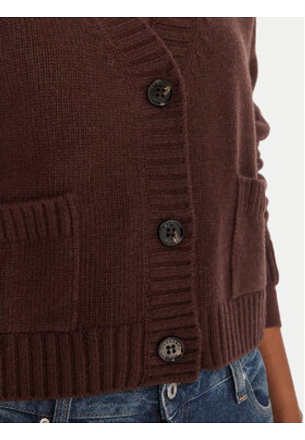 Weekend Max Mara Kardigan Filmato 2525346062 Brązowy Regular Fit. Kolor: brązowy. Materiał: wełna