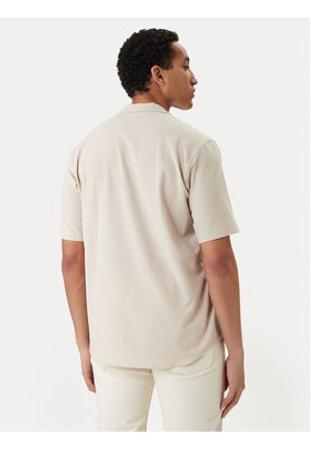 Karl Lagerfeld - KARL LAGERFELD Koszula 605942 562034 Beżowy Regular Fit. Typ kołnierza: dekolt w karo. Kolor: beżowy. Materiał: syntetyk