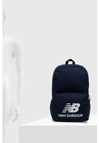 New Balance plecak kolor granatowy duży z nadrukiem. Kolor: niebieski. Wzór: nadruk #2