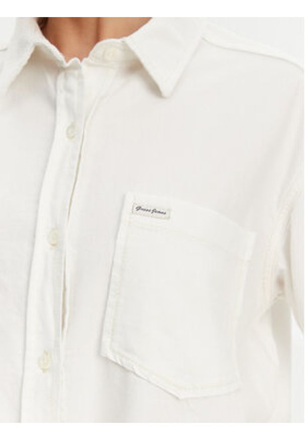 Guess Jeans Koszula W5GH0F D5NW1 Biały Regular Fit. Kolor: biały. Materiał: bawełna