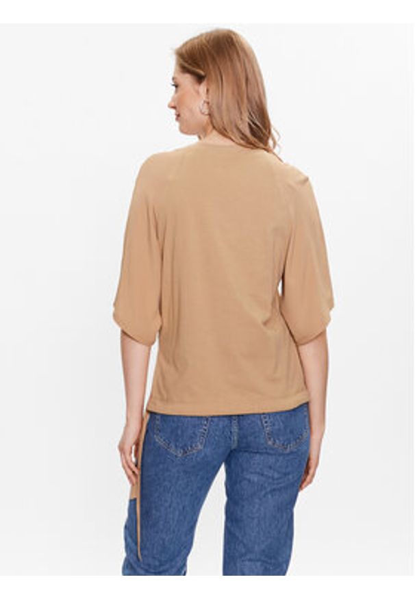 Marella Bluzka Fatuo 2339410635 Beżowy Regular Fit. Kolor: beżowy. Materiał: bawełna