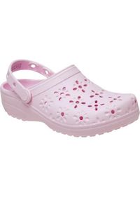 Buty do chodzenia damskie Crocs Classic Floral Cut Out Clog. Kolor: różowy. Materiał: syntetyk, materiał #1