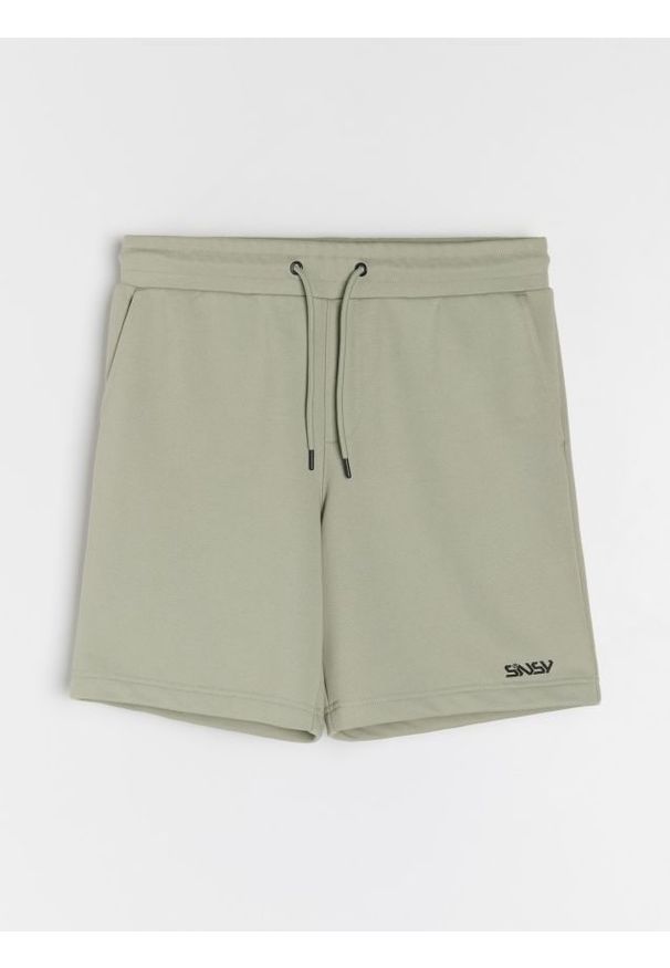 Sinsay - Bawełniane szorty - zielony. Kolor: zielony. Materiał: bawełna