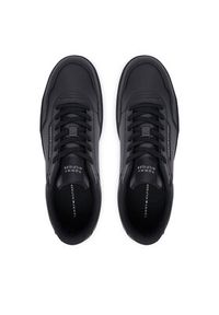 TOMMY HILFIGER - Tommy Hilfiger Sneakersy Th Basket Core Leather FM0FM05927 Czarny. Kolor: czarny. Materiał: skóra #4