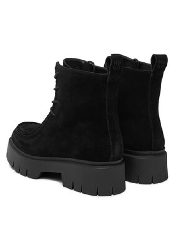 Hugo - HUGO Trzewiki Kris 50552733 Czarny. Kolor: czarny. Materiał: skóra, zamsz